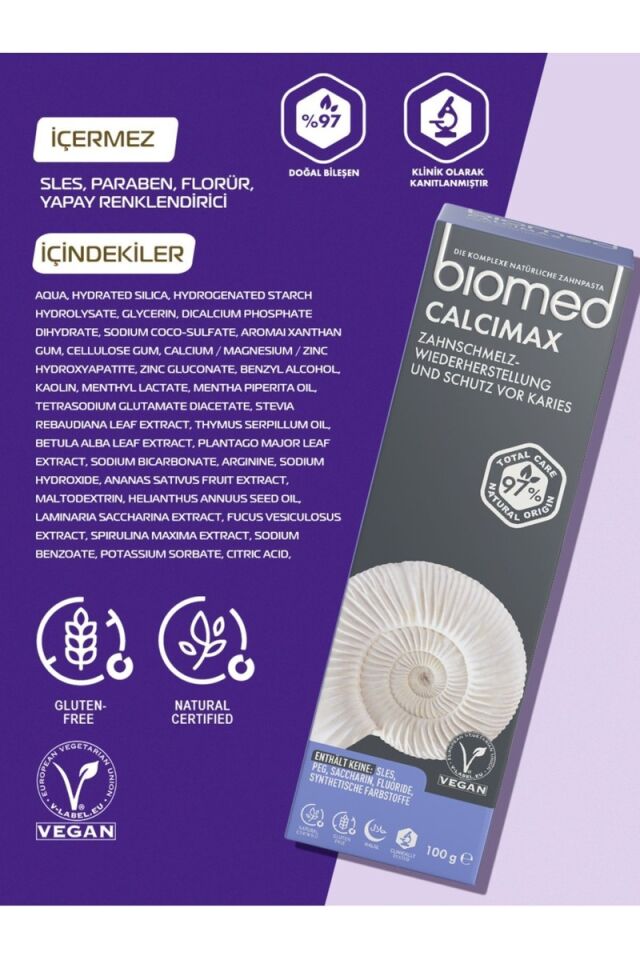 Biomed Calcimax Diş Minesini Güçlendirici Minarel Takviye Edici Diş Macunu 100g