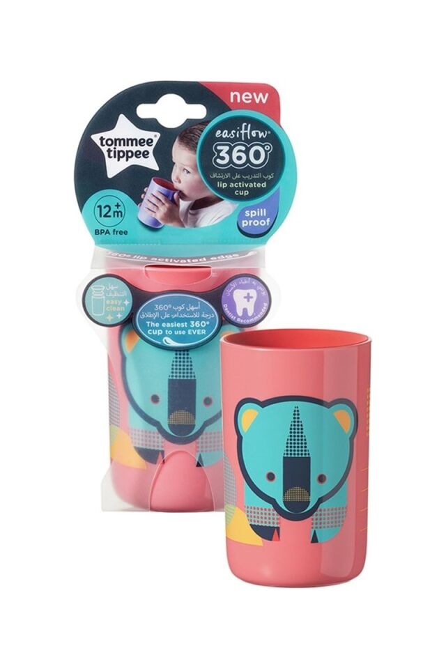 Tommee Tippee 360 Derece Sızdırmaz Bardak Kırmızı BPA İçermeyen 12 Ay Üstü Çocuklar İçin