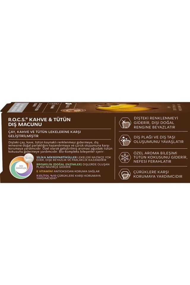 R.O.C.S. Rocs Kahve ve Tütün Lekelerine Karşı Diş Macunu 74 g