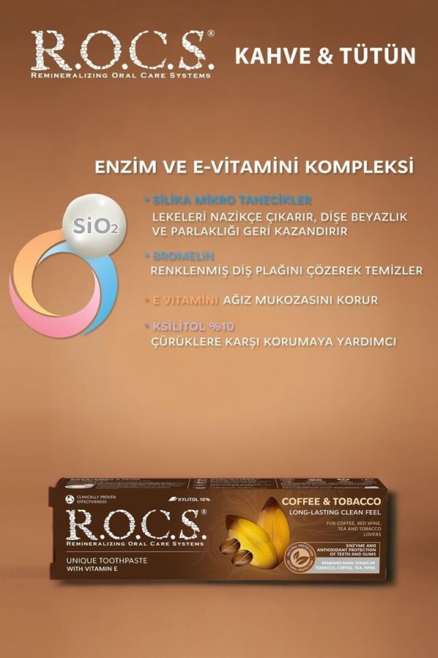 R.O.C.S. Rocs Kahve ve Tütün Lekelerine Karşı Diş Macunu 74 g