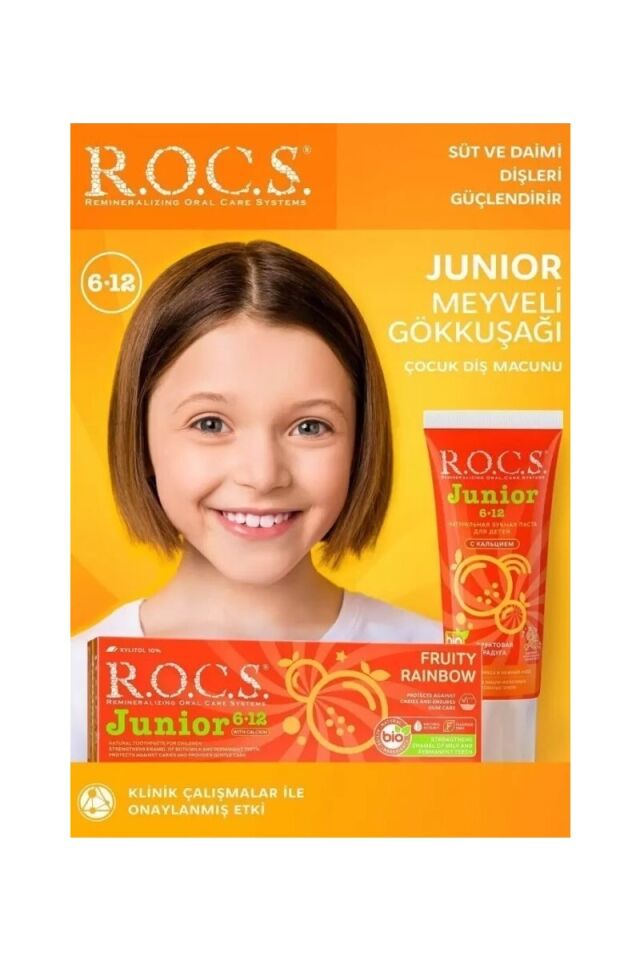 R.O.C.S. Rocs Junior Meyveli Gökkuşağı 6-12 Yaş Florürsüz Diş Macunu 74 ml