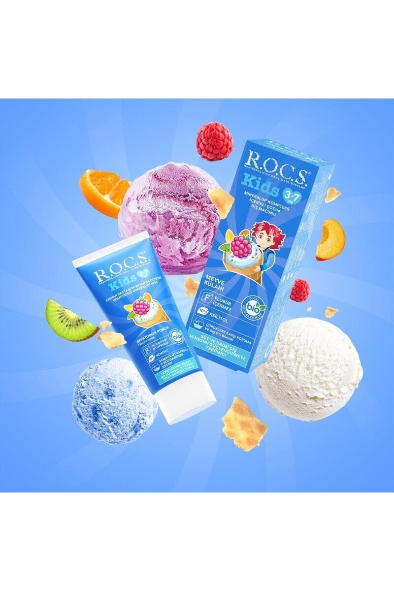 R.O.C.S. Rocs Kids Meyve Külahı Florürsüz Diş Macunu 45 ml