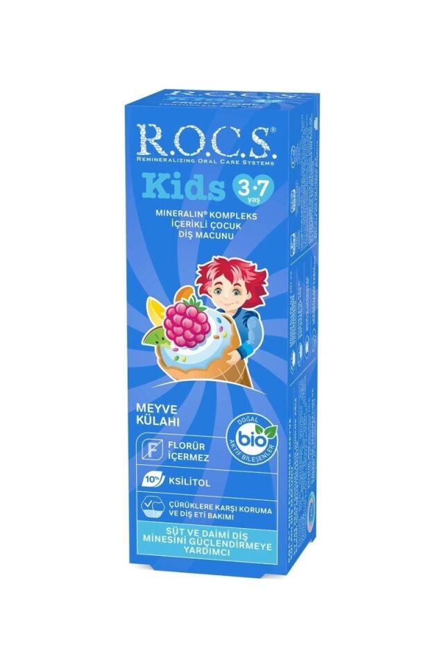 R.O.C.S. Rocs Kids Meyve Külahı Florürsüz Diş Macunu 45 ml
