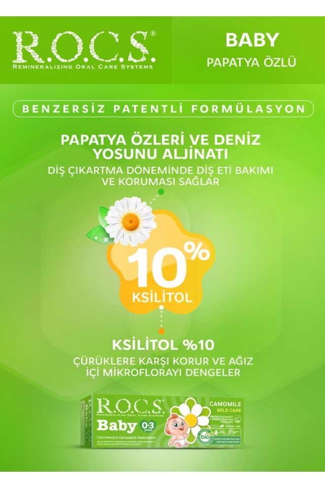 R.O.C.S. Rocs Baby 0-3 Yaş Papatya Özlü Diş Macunu
