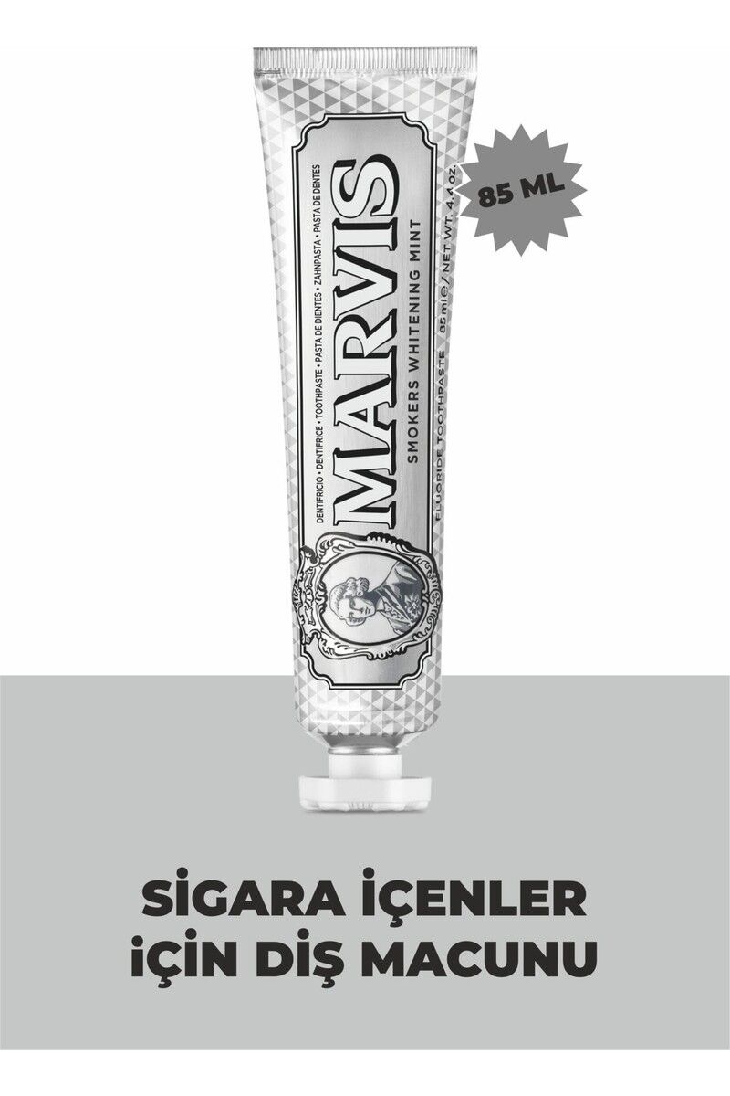 Marvis Smokers Diş Macunu - Sigara İçenler İçin Özel, Lekeleri Gideren ve Beyazlatan, 85 ml, Ferahlatıcı Nane Özelliği