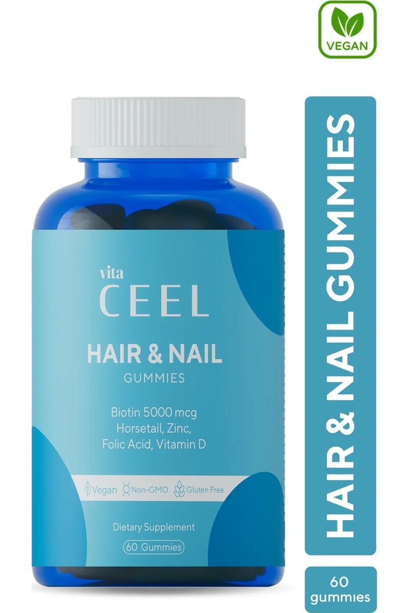 Vita Ceel Saç Tırnak Vitamini Çiğnenebilir Vegan Gummy Biotin 5000, Vitamin D, Çinko, Folik Asit, At Kuyruğu