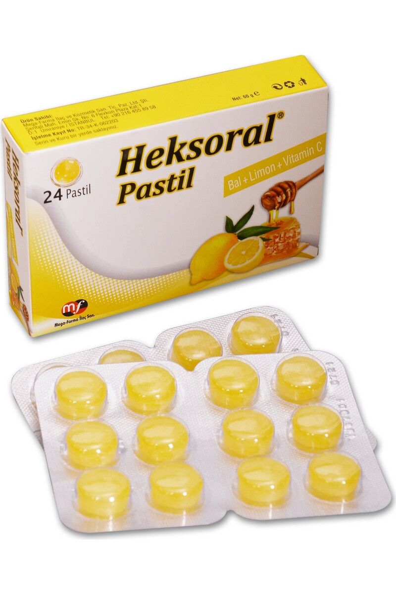 Mega-Farma Heksoral Pastil Bal+Limon + Vitamin C