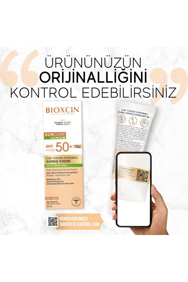 Bioxcin Suncare Akneye Eğilimli Ciltler İçin Spf 50+ Renkli Güneş Kremi 50 ml
