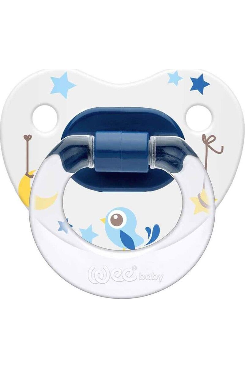Wee Baby  Baby Silikon Desenli Damaklı Emzik (Askılı) NO:2