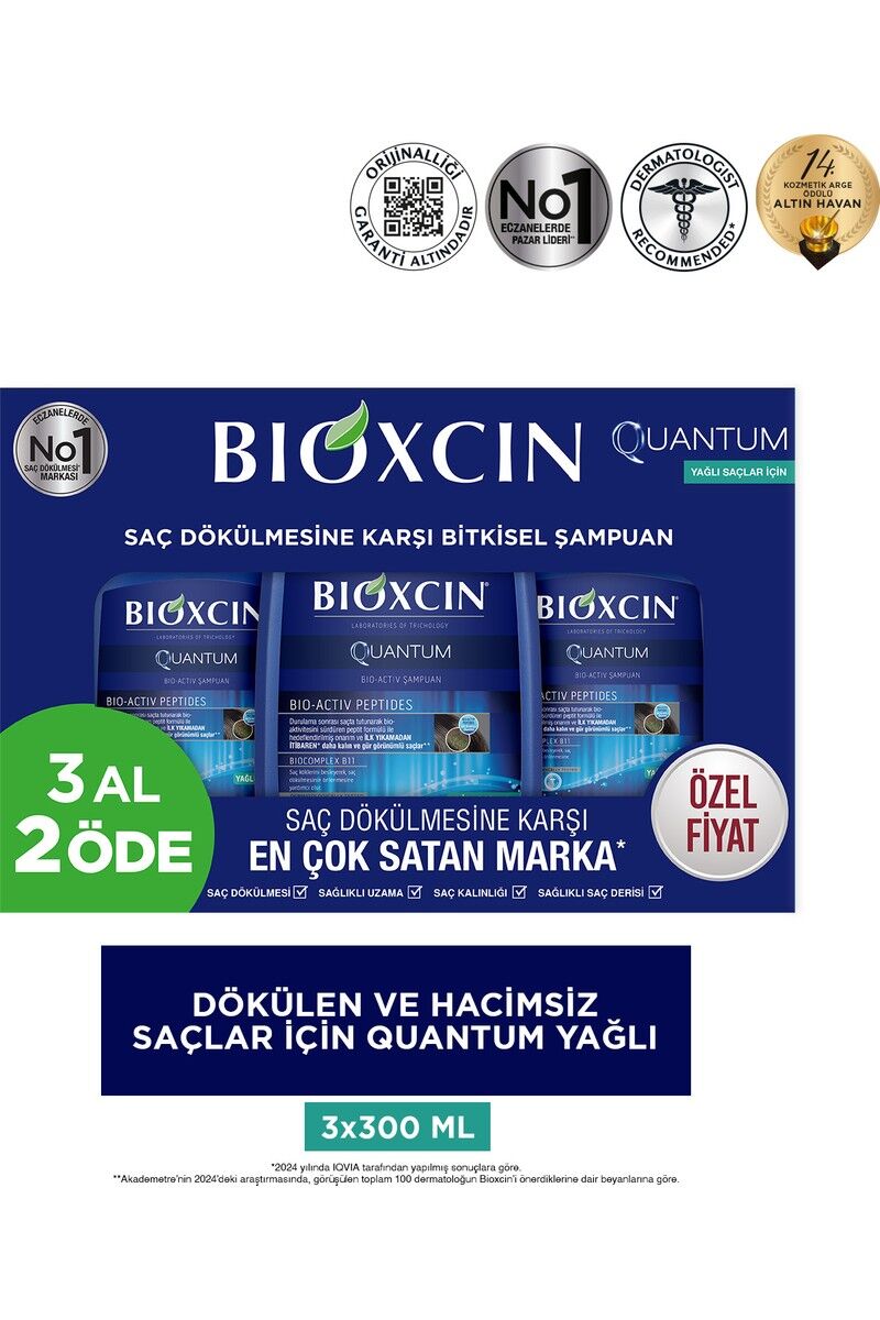 Bioxcin Quantum Yağlı Şampuan 3 Al 2 Öde