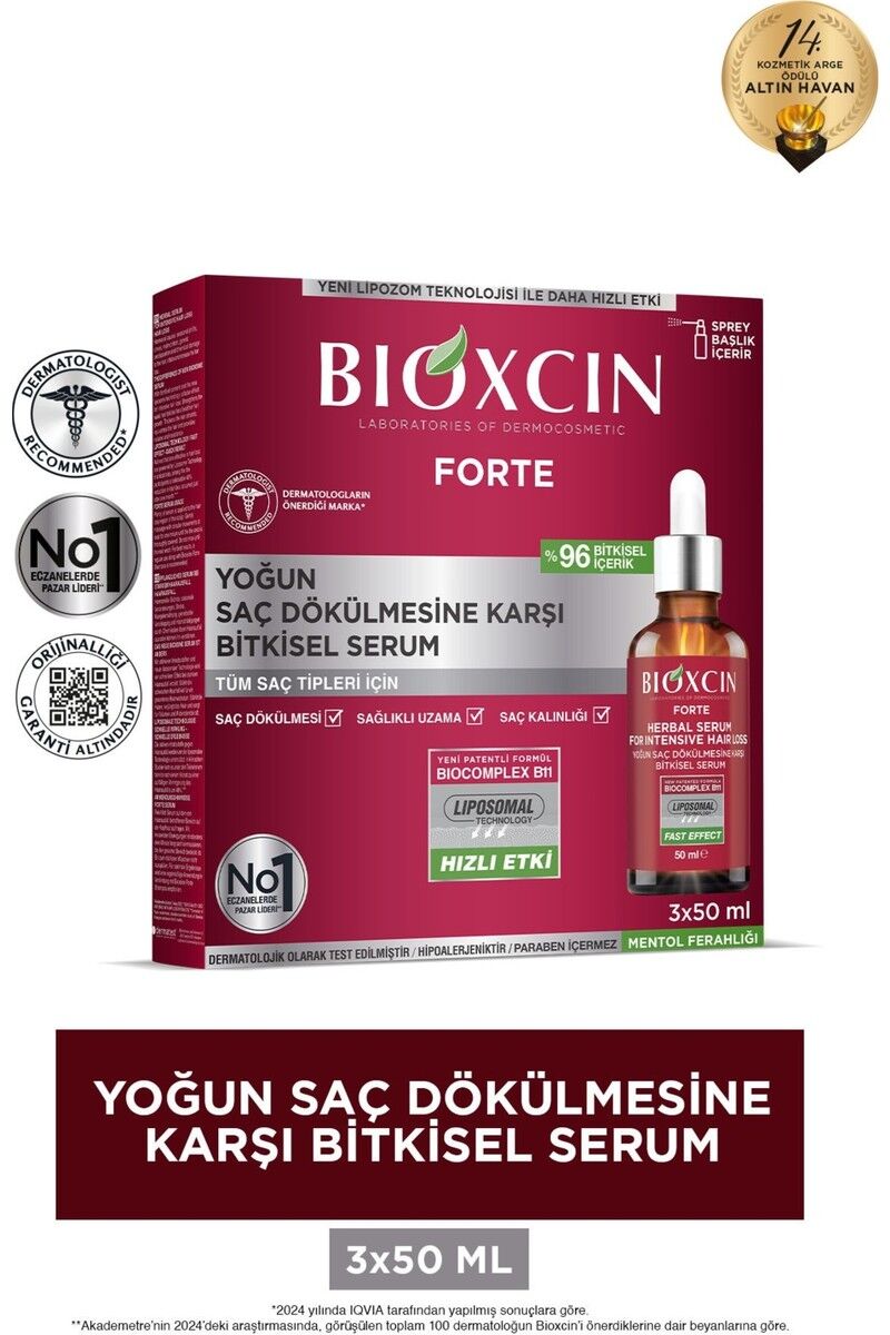 Bioxcin Forte Yoğun Saç Dökülmesine Karşı Serum 3 x 50 ml