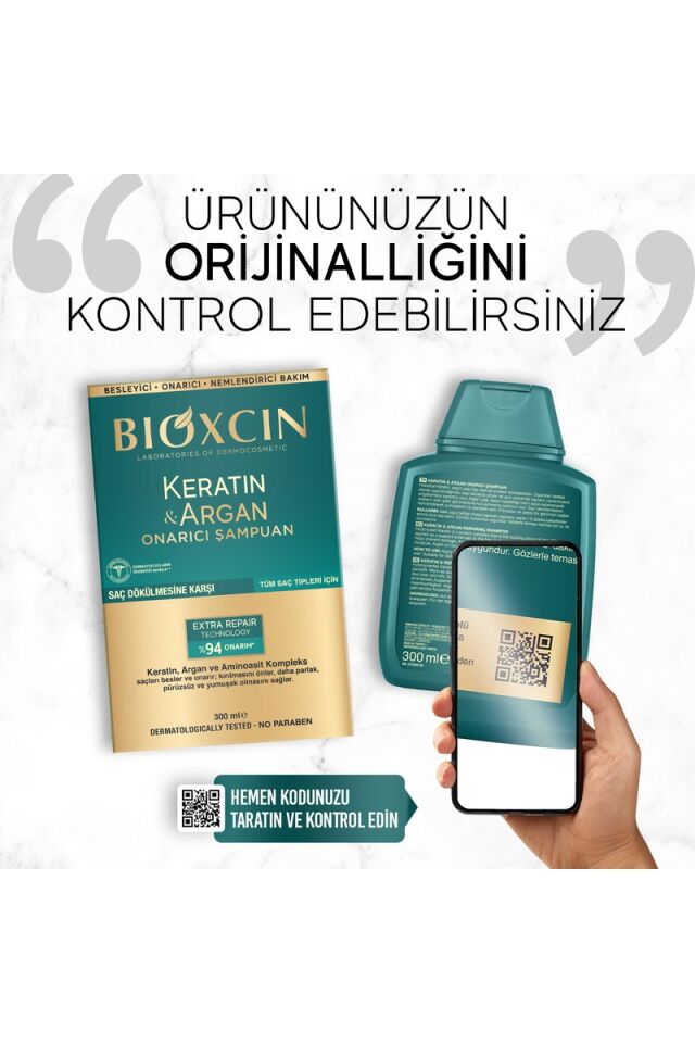 Bioxcin Keratin & Argan Onarıcı Şampuan 300 ml Sülfatsız Tüm Saçlar İçin Onarıcı Etki