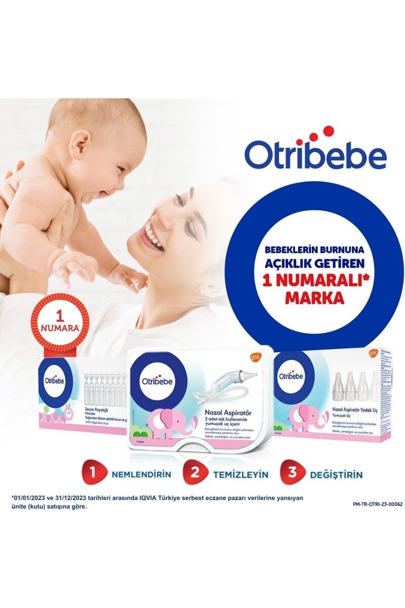 Otribebe Nazal Burun Aspiratörü Yedek Ucu 10'lu Şeffaf