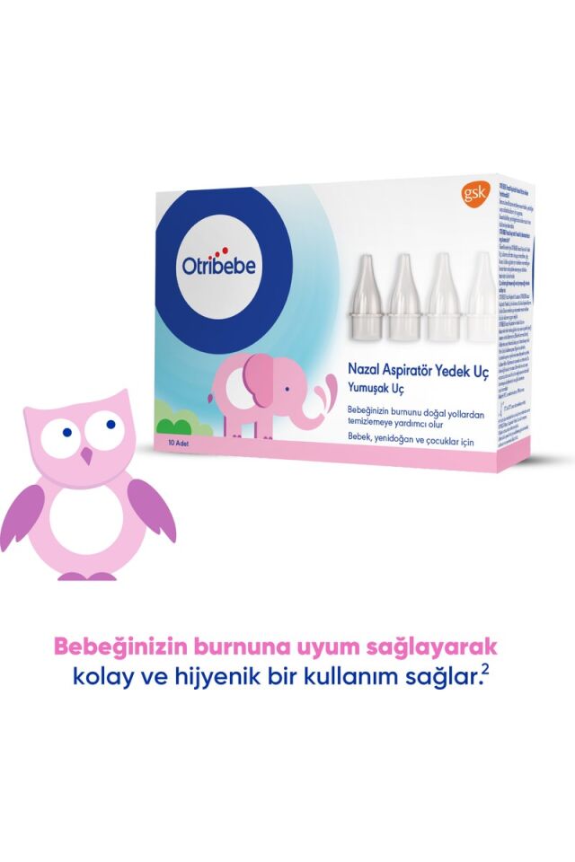 Otribebe Nazal Burun Aspiratörü Yedek Ucu 10'lu Şeffaf