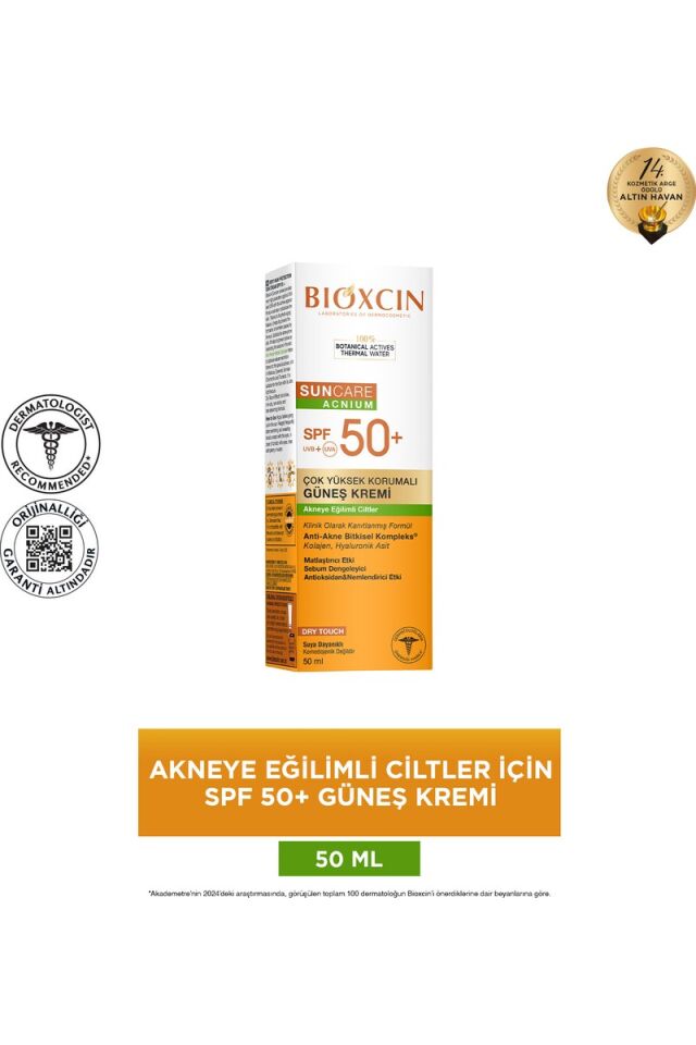Bioxcin Spf 50+ Güneş Kremi 50 ml Akneye Eğilimli Cilt