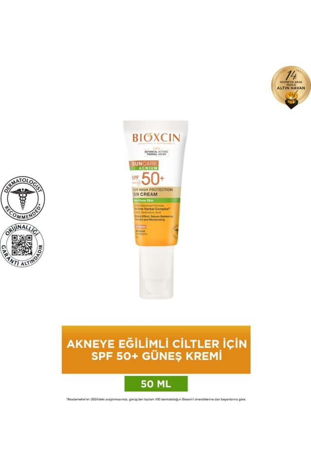 Bioxcin Spf 50+ Güneş Kremi 50 ml Akneye Eğilimli Cilt